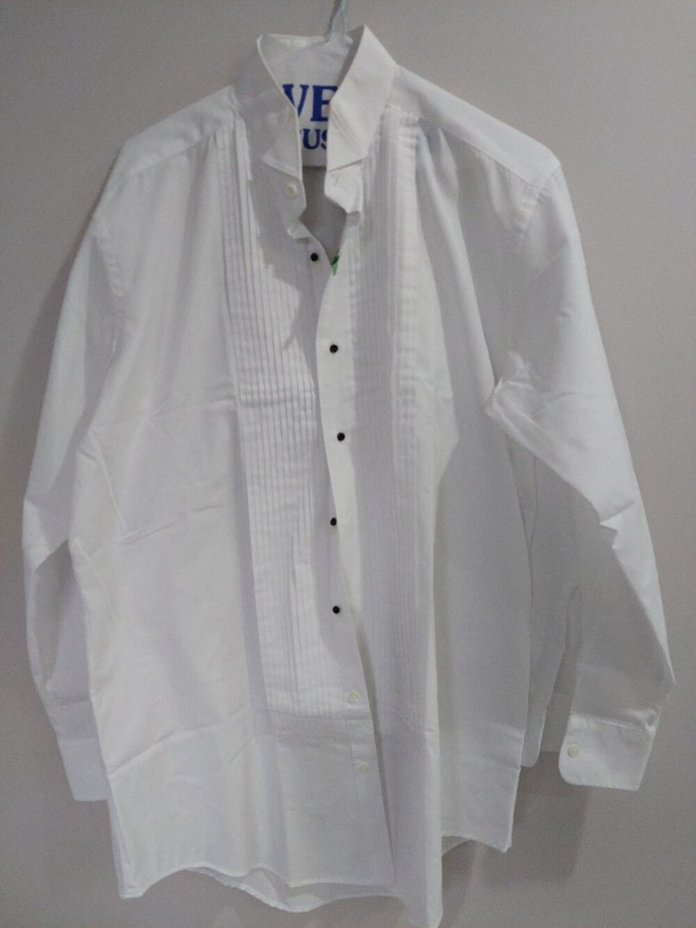 Neil Ally Wing Collar Formal Tuxedo Shirt Men's M 32/33 White